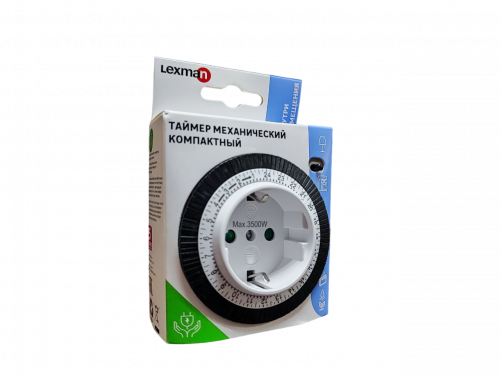 Фото Таймер механический Lexman 3500 Вт IP20 компактный 