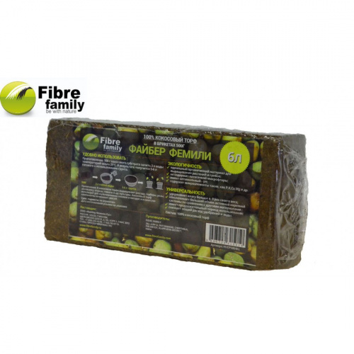 Фото Кокосовый брикет 6 л. Fibre Family