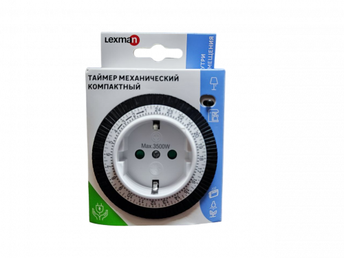 Фото Таймер механический Lexman 3500 Вт IP20 компактный 