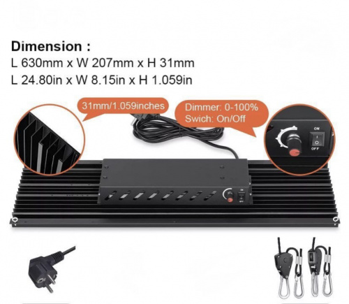Фото LED панель с диммером Quantum board 240 Вт Samsung lm301h+Osram 660